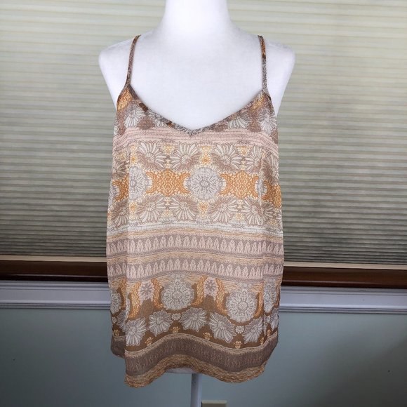 Forever 21 Beachy Boho Floral Sleeveless Strappy Blouse Y2K Coachella Festival - Picture 3 of 11